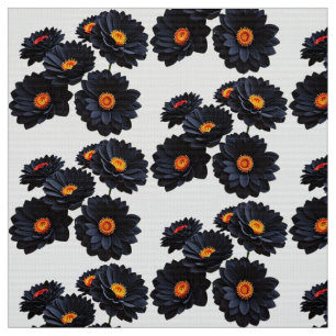 Svart sammetblommor tyg