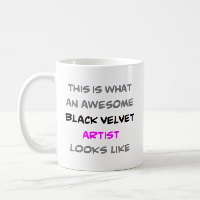Svart sammetsartist, fantastisk kaffemugg (Vänster)