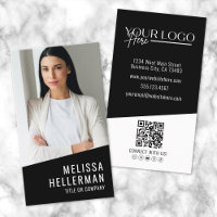 Svart Samtida Foto QR-kod Logotyp Vertikal
