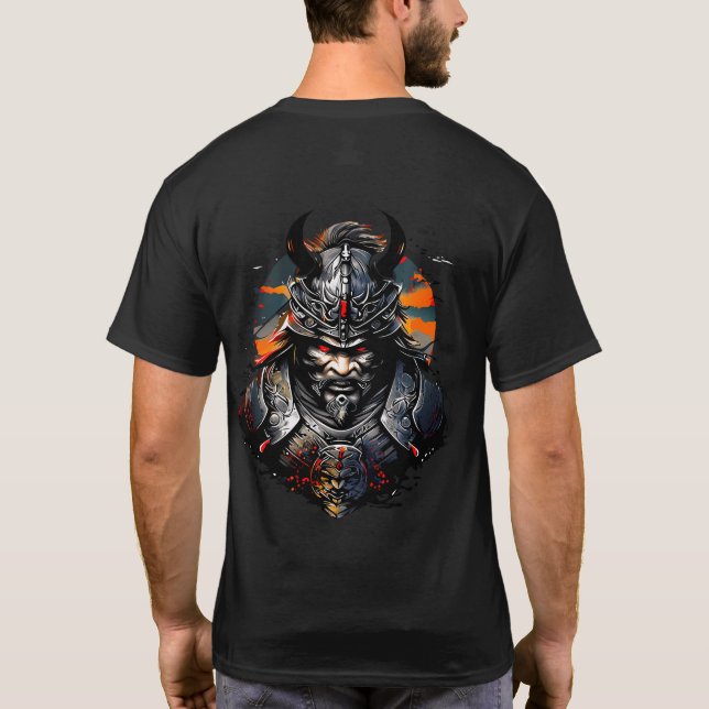 Svart Samuraj Herr T-shirt (Baksida)