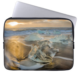 Svart sandstrand Jökulsárlón Södra Island Laptop Fodral