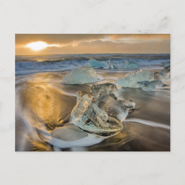 Svart sandstrand | Jokulsarlon Södra Island Vykort (Framsida)