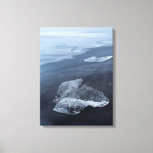 Svart sandstrand och is, Island Canvastryck