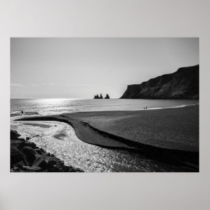 Svart sandstrand, Reynisfjara - Island Poster