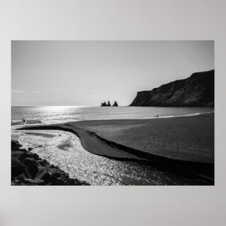 Svart sandstrand, Reynisfjara - Island Poster