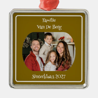 Svart Sankt Nikolaus-Familje Ornament med Foto och