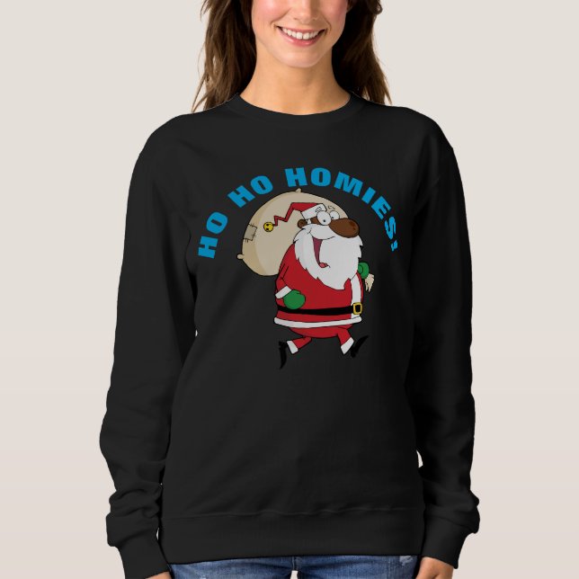 Svart Santa för spring skjorta Tee (Framsida)