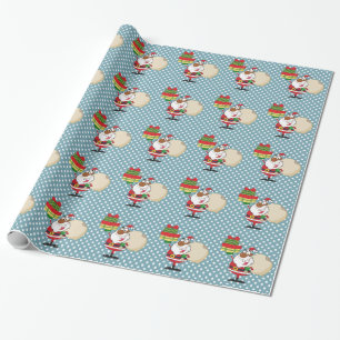 Svart Santa med gåvor Presentpapper