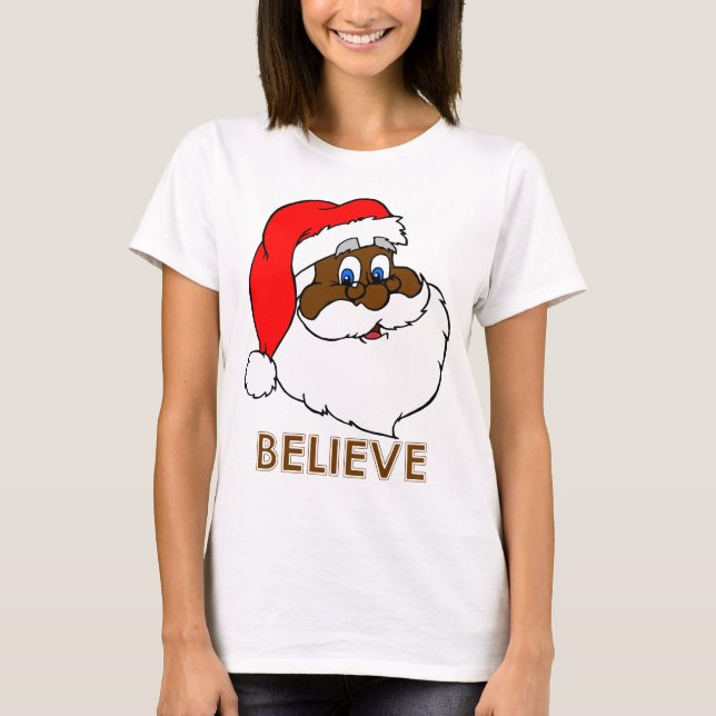 Svart Santa T Shirt (Framsida)