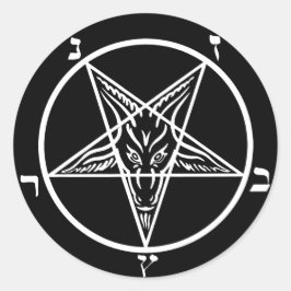 Svart sataniska Baphomet-klistermärken i metall Runt Klistermärke
