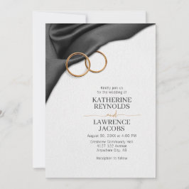Svart satin-bröllopsinbjudan inbjudningar