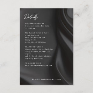 Svart satin detaljer kort