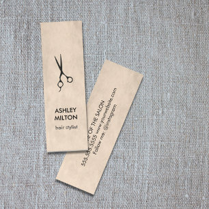 Svart saxar Hair med minimal Elegant Struktur Mini Visitkort