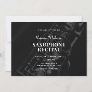 Svart saxophone jazz-musikerbjudande inbjudningar
