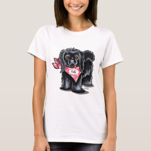 Svart Scarf för rosor för Pekingese Tröja