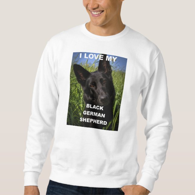 svart schäfer kärlek w bild sweatshirt (Framsida)