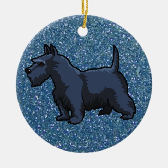 svart schnauzer julgransprydnad keramik (Framsidan)