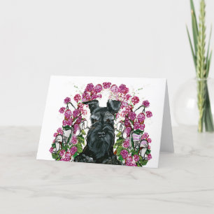 Svart Schnauzerbukett Kort