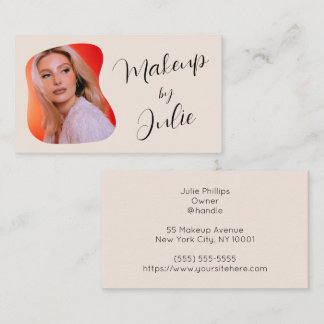 Svart Script Foto Makeup Visitkort