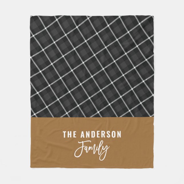 Svart senap, modernt, minsta, rustiska vinter fleecefilt (Framsidan)