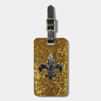 Svart Sequined Fleur De Lis (grafisk) design