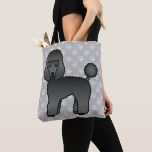 Svart seriefigur illustration av Toy Poodle hundra Tygkasse