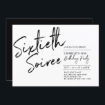Svart | Sextio stycken modern 60:e Födelsedagsfest Inbjudningar<br><div class="desc">Fira din speciella dag med den här enkla snyggten 60 födelsedagsfest inbjudan. Den här designen har ett penselskript med "sextionig färja" med en ren layout i svart och vitt färg-kombinationstecken. Fler design finns på min butik BaraBomDesign.</div>