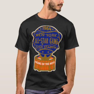 Svart Shea Stadium 60-tal New York Baseball T Shirt