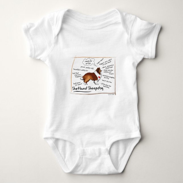 Svart sheltie t-shirt (Framsida)