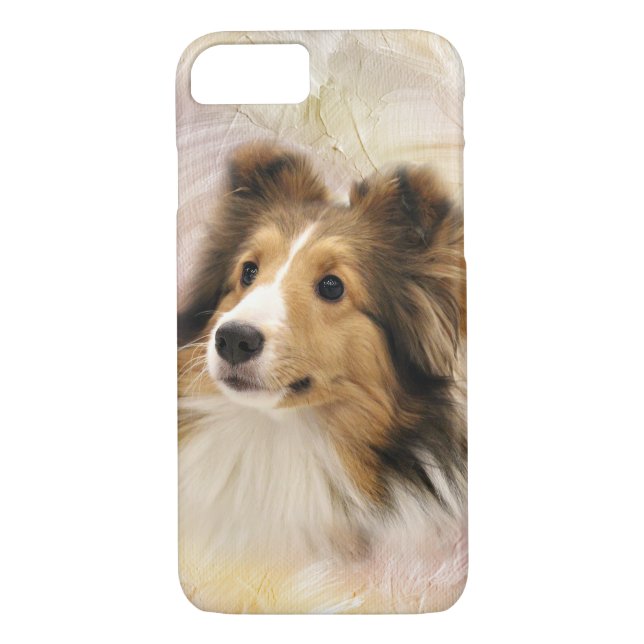 Svart Shetland Sheepdog Case-Mate iPhone Skal (Baksida)