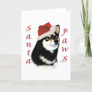Svart Shiba Inu Santa tassar Helgkort