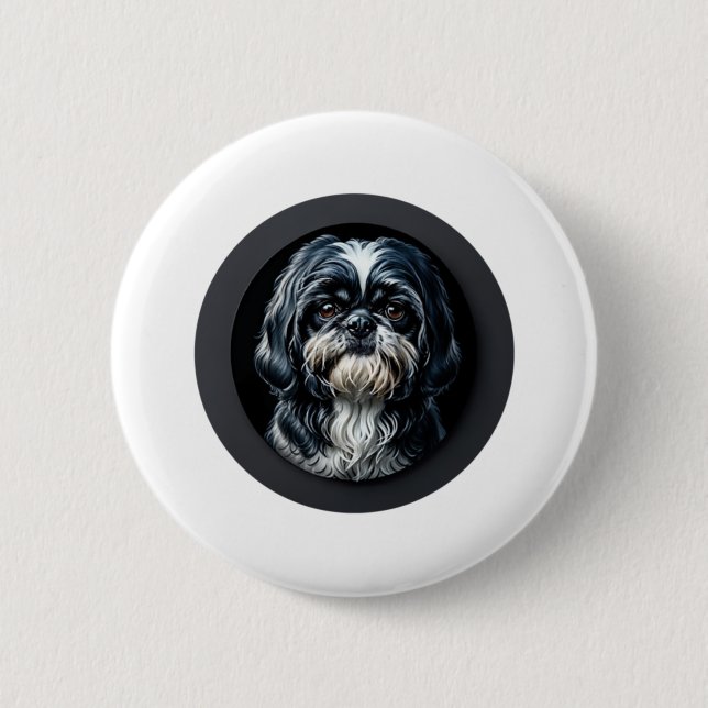 Svart shih tzu knapp (Framsida)