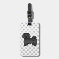 Svart Shih Tzu Söt Tecknad Hund & Anpassad Text
