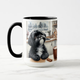 Svart Shih Tzu Tack Jul Kaffe Mugg Kopp