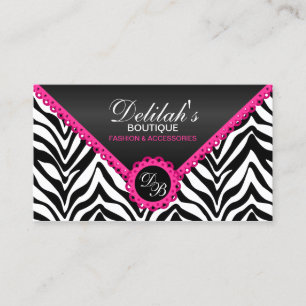 Svart shimmer-klogram för Zebra Shock rosa Black S Visitkort