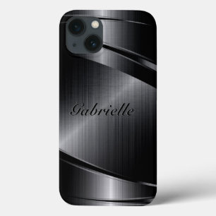Svart, shiny Metallic Print Design