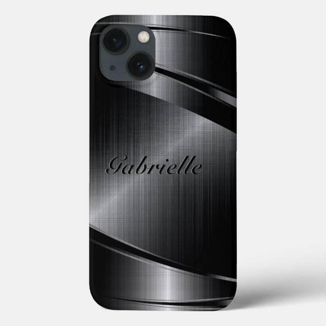 Svart, shiny Metallic Print Design (Baksida)