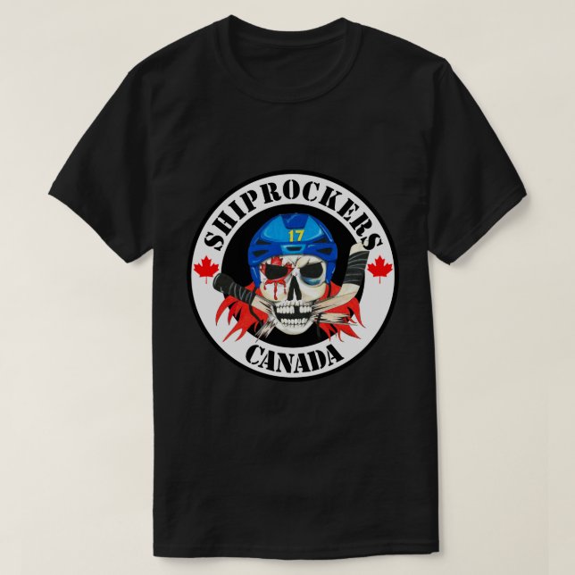 Svart Shiprockers Kanada T-tröja T-shirt (Design framsida)