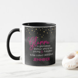 Svart Shock rosa Glamma Grandmor Personalize Mugg