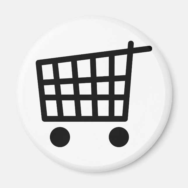 svart shoppingvagn magnet (Framsidan)