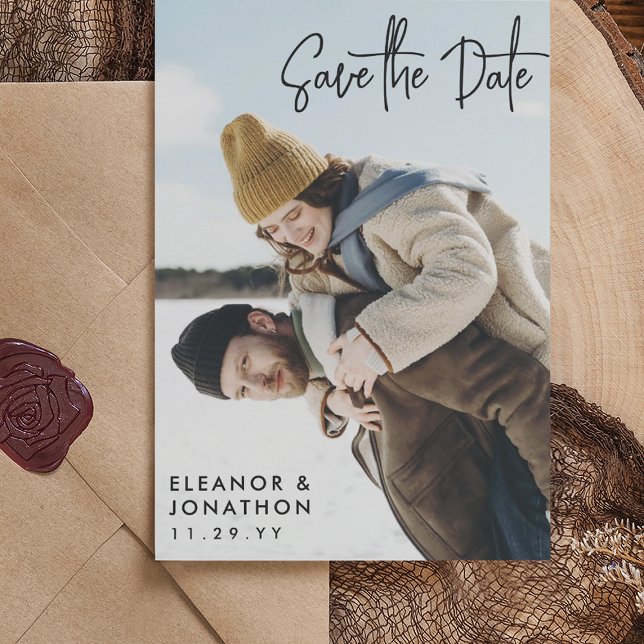 Svart signatur skript foto Spara datum Datumet (Skapare uppladdad)