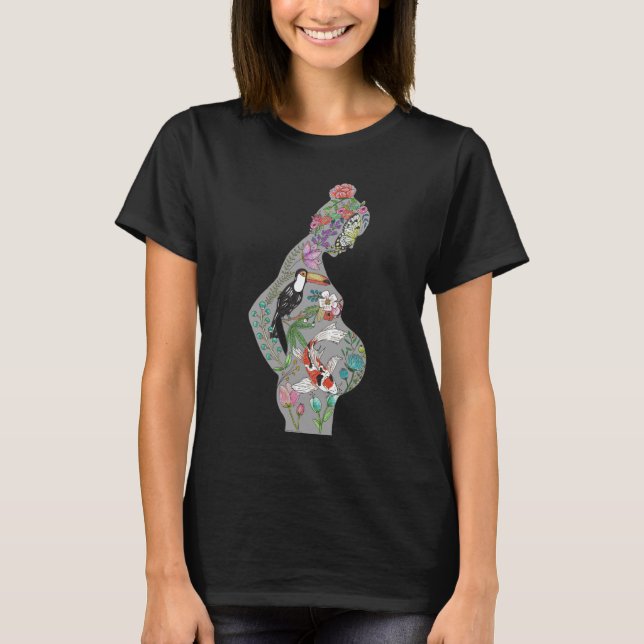 Svart Silhouette (bekläda designen), T-shirt (Framsida)