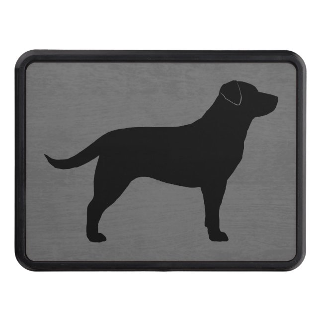 Svart Silhouette för Labrador Retriever Dragkroksskydd (Framsidan)