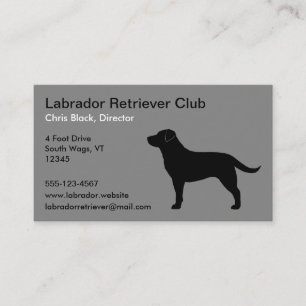 Svart Silhouette för Labrador Retriever Visitkort