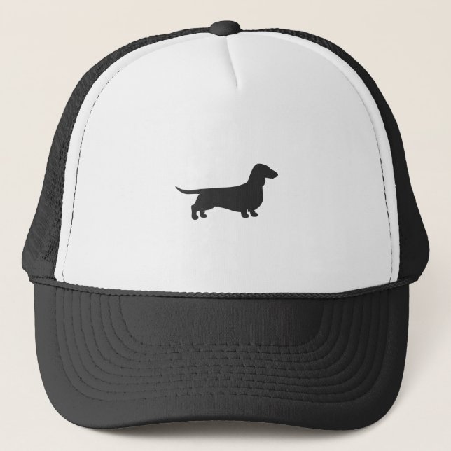 Svart silhuett av Dachshund Keps (Framsida)