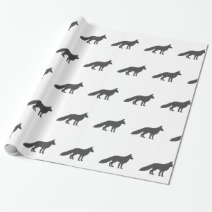 Svart silhuett av fluffy Fox Presentpapper
