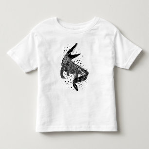 Svart silhuett av krokodil t shirt