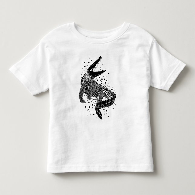 Svart silhuett av krokodil t shirt (Framsida)