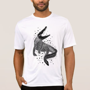 Svart silhuett av krokodil t shirt