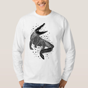 Svart silhuett av krokodil t shirt